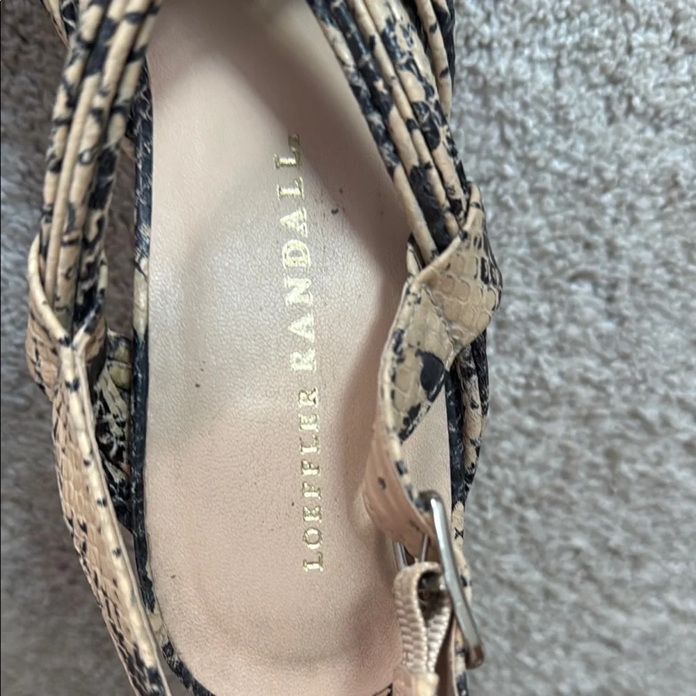 Loeffler Randall Black and Tan Heels with snakeskin pattern. - Picture 2 of 7